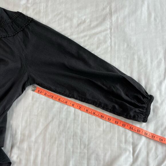 Old Navy Women's XS Cotton Blend Charcoal Gray Button Up Blouse - Picture 3 of 5